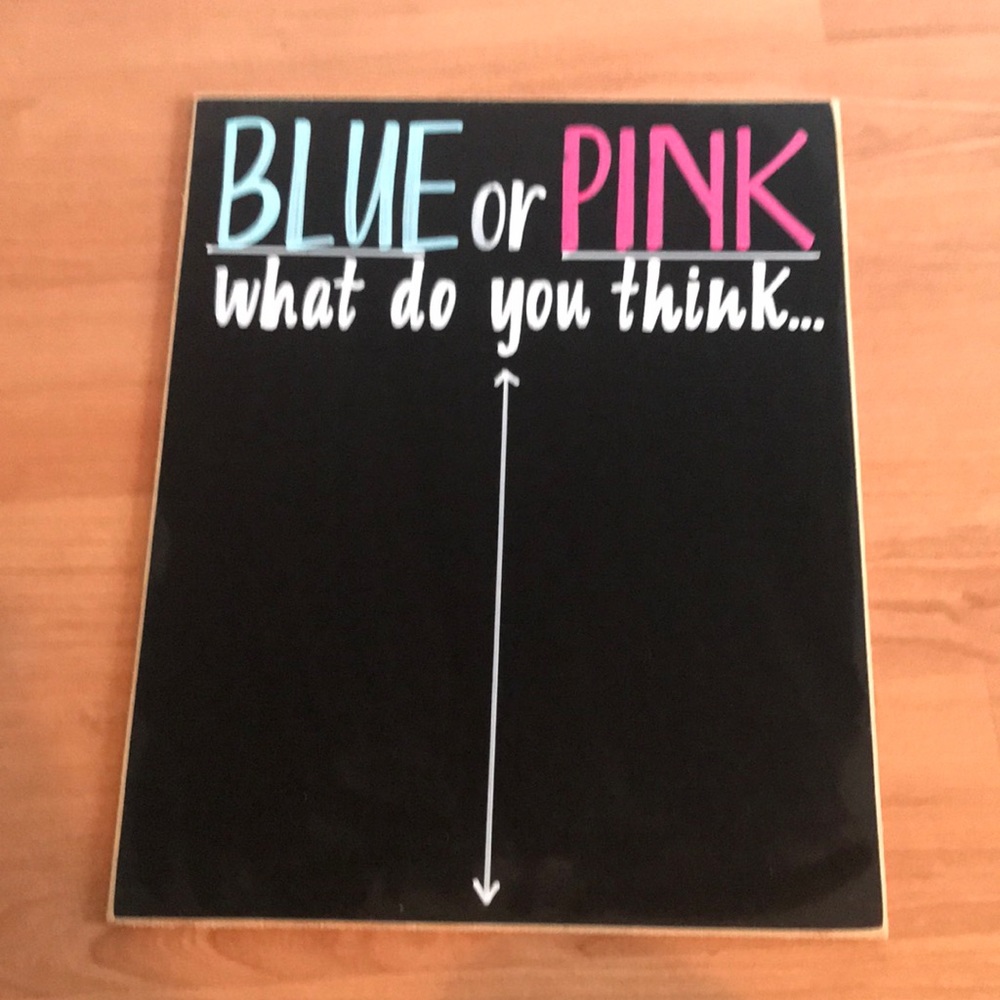 Gender Reveal Chalkboard Tally Sign Game Shower